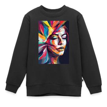 Abstraktes Bild - Kinder Premium Organic Sweatshirt - Schwarz - Vorne - AI Model Kid Female (0cm)