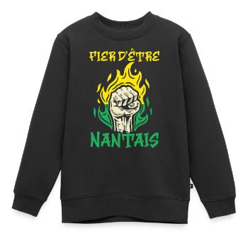 Nantes Stolz darauf, Nantes Geschenkidee zu sein - Kinder Premium Organic Sweatshirt - Schwarz - Vorne - AI Model Kid Female (0cm)