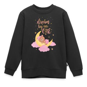 Dream big, small - Kids Premium Organic Sweatshirt - black - Front - AI Model Kid Female (0cm)