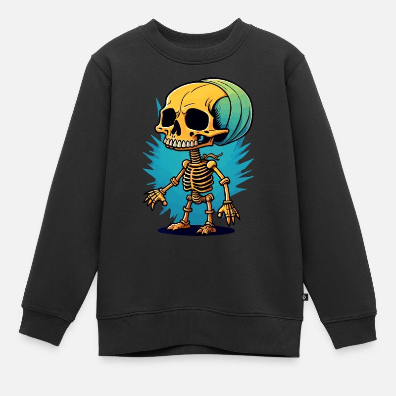 Skelett - Kinder Premium Organic Sweatshirt - Schwarz