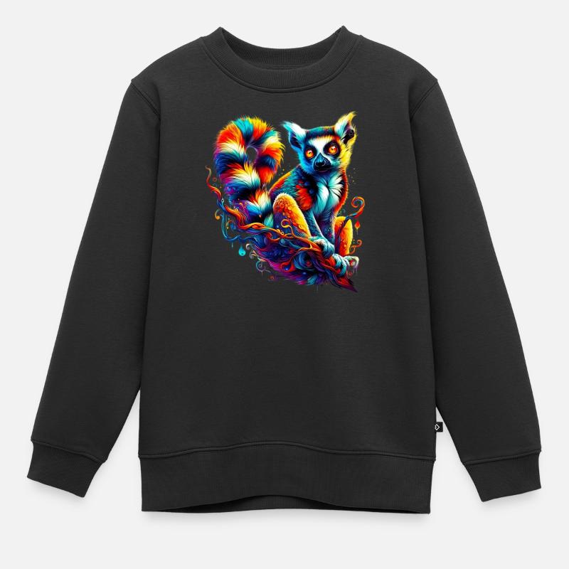 Lemur - Kinder Premium Organic Sweatshirt - Schwarz
