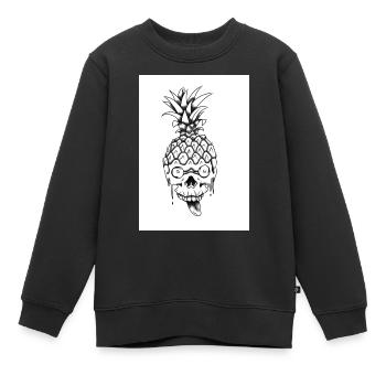 Crazy Pineapple - Kinder Premium Organic Sweatshirt - Schwarz - Vorne - AI Model Kid Female (0cm)