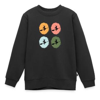 Sorcières, Sorcière Drôle, Amoureux Des Sorcières, Mystique - Sweat Premium enfant bio - noir - Devant - AI Model Kid Female (0cm)