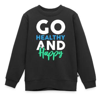 Allez en bonne santé - Sweat Premium enfant bio - noir - Devant - AI Model Kid Female (0cm)