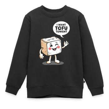 Tofu Lustiges - Kinder Premium Organic Sweatshirt - Schwarz - Vorne - AI Model Kid Female (0cm)