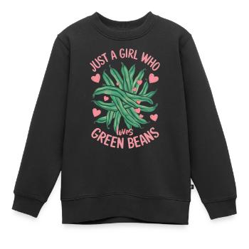 Grüne Bohnen - Kinder Premium Organic Sweatshirt - Schwarz - Vorne - AI Model Kid Female (0cm)