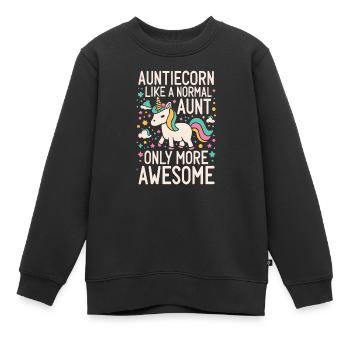 Tante, Tante, Licorne - Sweat Premium enfant bio - noir - Devant - AI Model Kid Female (0cm)