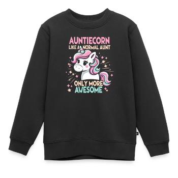 Tante, Tante, Licorne - Sweat Premium enfant bio - noir - Devant - AI Model Kid Female (0cm)