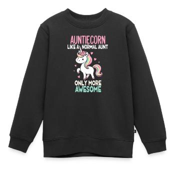 Tante, Tante, Licorne - Sweat Premium enfant bio - noir - Devant - AI Model Kid Female (0cm)