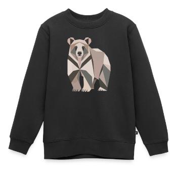 Polygone d’ours - Sweat Premium enfant bio - noir - Devant - AI Model Kid Female (0cm)
