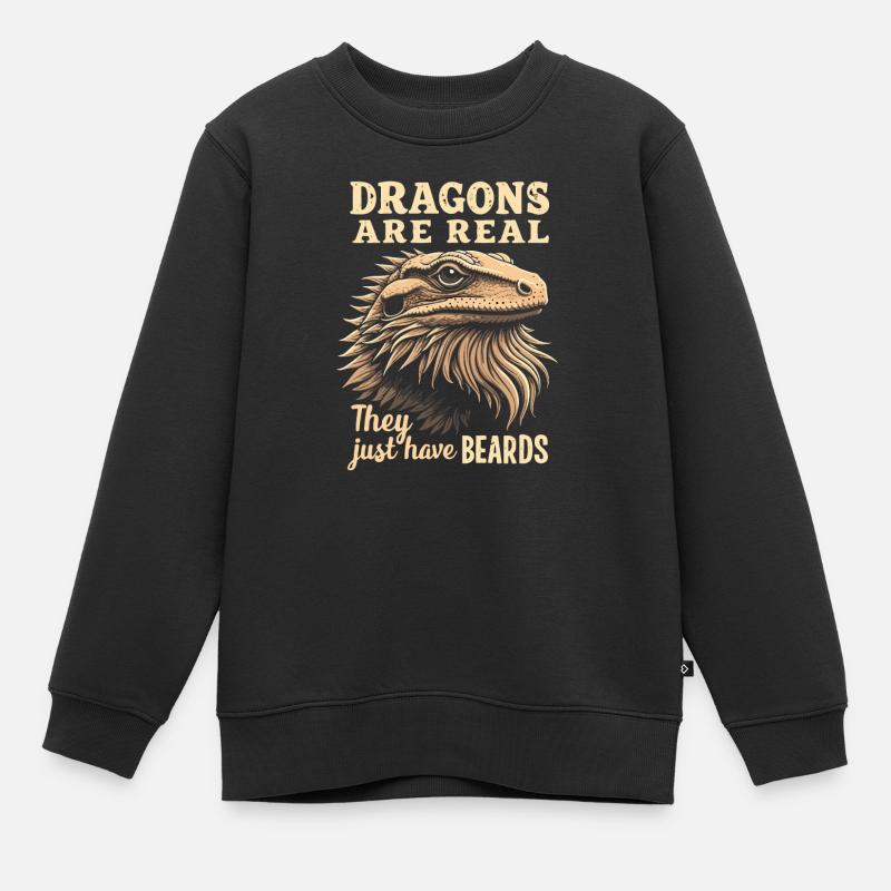 Smok brodaty Bartagame - Bluza Premium dziecięca bio - czarny