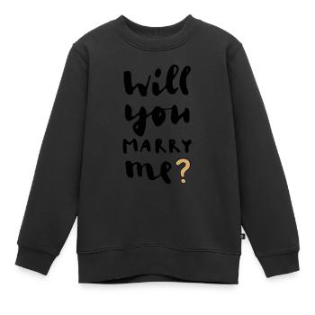 Will You Marry Me? Romantic Proposal - Kids Premium Organic Sweatshirt - black - Front - AI Model Kid Female (0cm)