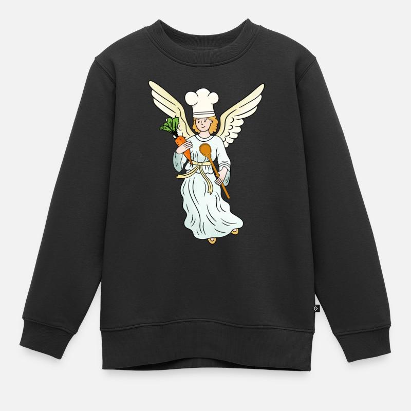 Engel Koch himmlisch Kochen Köchin Köche Kochkust - Kinder Premium Organic Sweatshirt - Schwarz