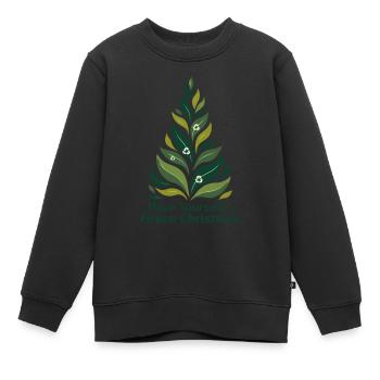 Umweltfreundlicher Grüner Weihnachtsbaum - Kinder Premium Organic Sweatshirt - Schwarz - Vorne - AI Model Kid Female (0cm)