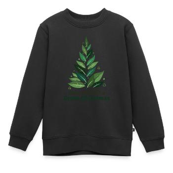 Umweltfreundlicher Grüner Weihnachtsbaum - Kinder Premium Organic Sweatshirt - Schwarz - Vorne - AI Model Kid Female (0cm)