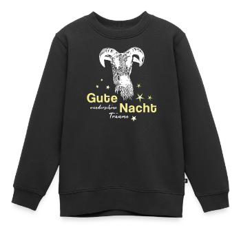 Schaf Schafbock gute Nacht - Kinder Premium Organic Sweatshirt - Schwarz - Vorne - AI Model Kid Female (0cm)