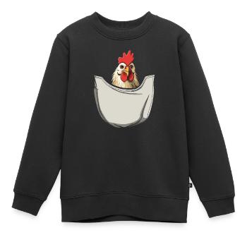 Chicken In Pocket - Kinder Premium Organic Sweatshirt - Schwarz - Vorne - AI Model Kid Female (0cm)