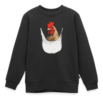 Chicken In Pocket - Kinder Premium Organic Sweatshirt - Schwarz - Vorne - AI Model Kid Female (0cm)