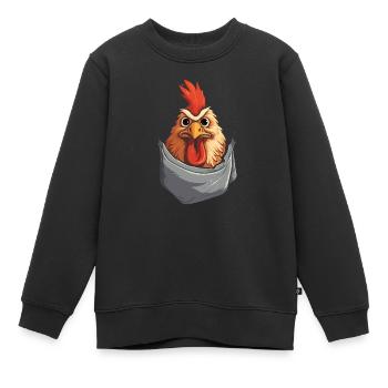 Chicken In Pocket - Kinder Premium Organic Sweatshirt - Schwarz - Vorne - AI Model Kid Female (0cm)