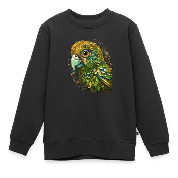 Wellensittich Sittich - Kinder Premium Organic Sweatshirt - Schwarz - Vorne - AI Model Kid Female (0cm)
