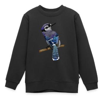 Blue Jay Vogel - Kinder Premium Organic Sweatshirt - Schwarz - Vorne - AI Model Kid Female (0cm)