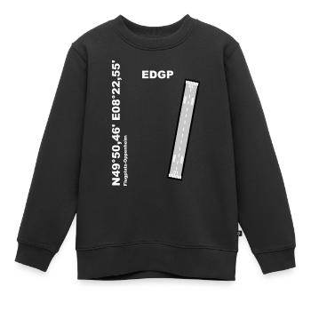 Flugplatz EDGP Design mit Namen und Koordinaten - Kinder Premium Organic Sweatshirt - Schwarz - Vorne - AI Model Kid Female (0cm)
