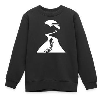 Radfahrer bei Mondschein - Kinder Premium Organic Sweatshirt - Schwarz - Vorne - AI Model Kid Female (0cm)