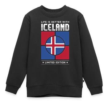 Island - Kinder Premium Organic Sweatshirt - Schwarz - Vorne - AI Model Kid Female (0cm)