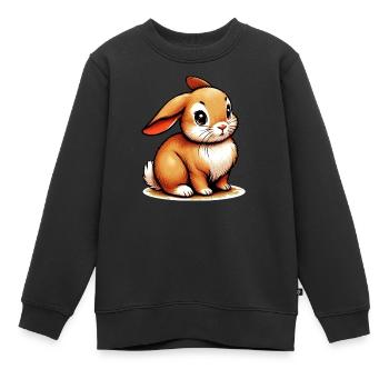 Lapin - Sweat Premium enfant bio - noir - Devant - AI Model Kid Female (0cm)