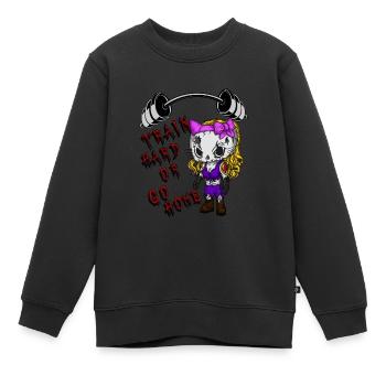 Train hard…. - Kinder Premium Organic Sweatshirt - Schwarz - Vorne - AI Model Kid Female (0cm)