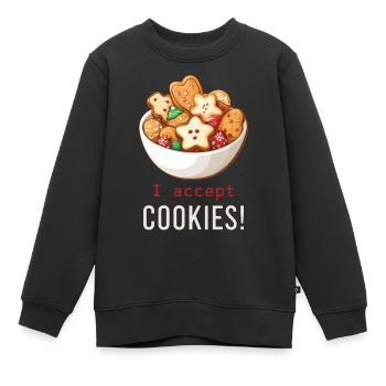 I accept cookies! - Plätzchen - Weihnachten - Kinder Premium Organic Sweatshirt - Schwarz - Vorne - AI Model Kid Female (0cm)