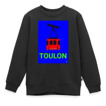 Téléphérique Toulon - Sweat Premium enfant bio - noir - Devant - AI Model Kid Female (0cm)