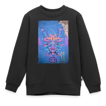 Grafitty World - Kinder Premium Organic Sweatshirt - Schwarz - Vorne - AI Model Kid Female (0cm)