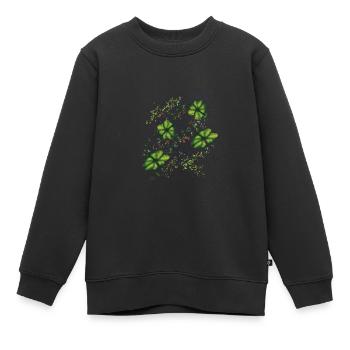 KleeBlatt - Kinder Premium Organic Sweatshirt - Schwarz - Vorne - AI Model Kid Female (0cm)
