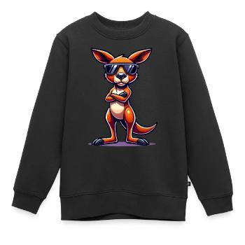 Bande dessinée kangourou - Sweat Premium enfant bio - noir - Devant - AI Model Kid Female (0cm)