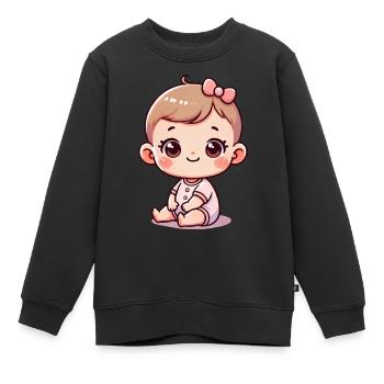 Bébé - Sweat Premium enfant bio - noir - Devant - AI Model Kid Female (0cm)