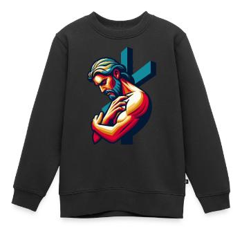 Christlicher Mann - Kinder Premium Organic Sweatshirt - Schwarz - Vorne - AI Model Kid Female (0cm)