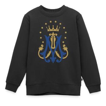 Auspizie Maria - Kinder Premium Organic Sweatshirt - Schwarz - Vorne - AI Model Kid Female (0cm)