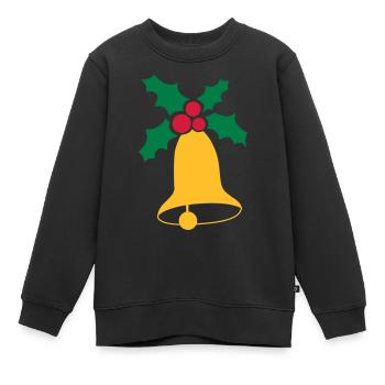 Cloches de Noël - Sweat Premium enfant bio - noir - Devant - AI Model Kid Female (0cm)
