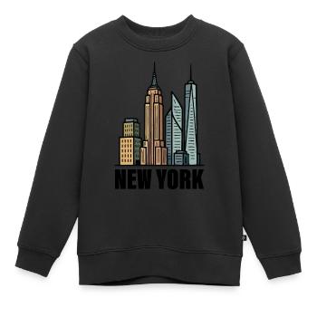 New York Skyline - Kinder Premium Organic Sweatshirt - Schwarz - Vorne - AI Model Kid Female (0cm)