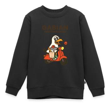 Gabian Méditerranéen sur scooter - Sweat Premium enfant bio - noir - Devant - AI Model Kid Female (0cm)