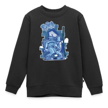 Street Spirit - Sweat Premium enfant bio - noir - Devant - AI Model Kid Female (0cm)
