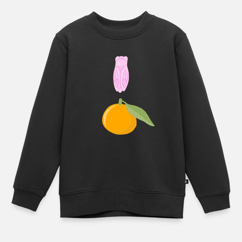 Cigale Rose et Clémentine - Sweat Premium enfant bio - noir
