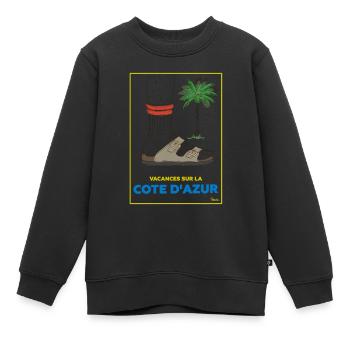 Urlaub an der Côte d'Azur - Kinder Premium Organic Sweatshirt - Schwarz - Vorne - AI Model Kid Female (0cm)