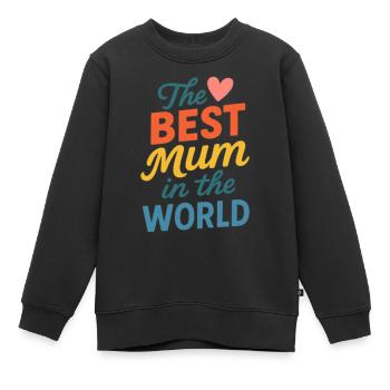 Die beste Mutter der Welt - Kinder Premium Organic Sweatshirt - Schwarz - Vorne - AI Model Kid Female (0cm)