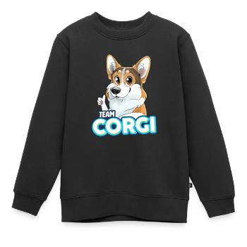 TEAM Corgi - dreifarbig - Kinder Premium Organic Sweatshirt - Schwarz - Vorne - AI Model Kid Female (0cm)