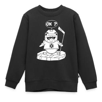 Weißer Sportpinguin - Kinder Premium Organic Sweatshirt - Schwarz - Vorne - AI Model Kid Female (0cm)