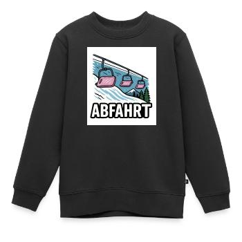 Remontée mécanique et motif montagne avec charme d’aventure - Sweat Premium enfant bio - noir - Devant - AI Model Kid Female (0cm)
