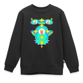 Star Miles Version 2 - Kinder Premium Organic Sweatshirt - Schwarz - Vorne - AI Model Kid Female (0cm)
