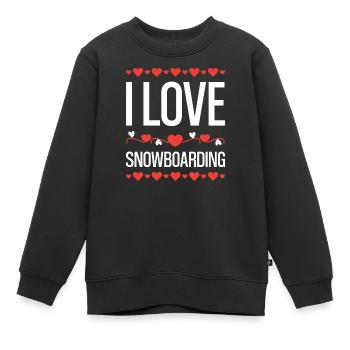 I Love Snowboarding - Kinder Premium Organic Sweatshirt - Schwarz - Vorne - AI Model Kid Female (0cm)